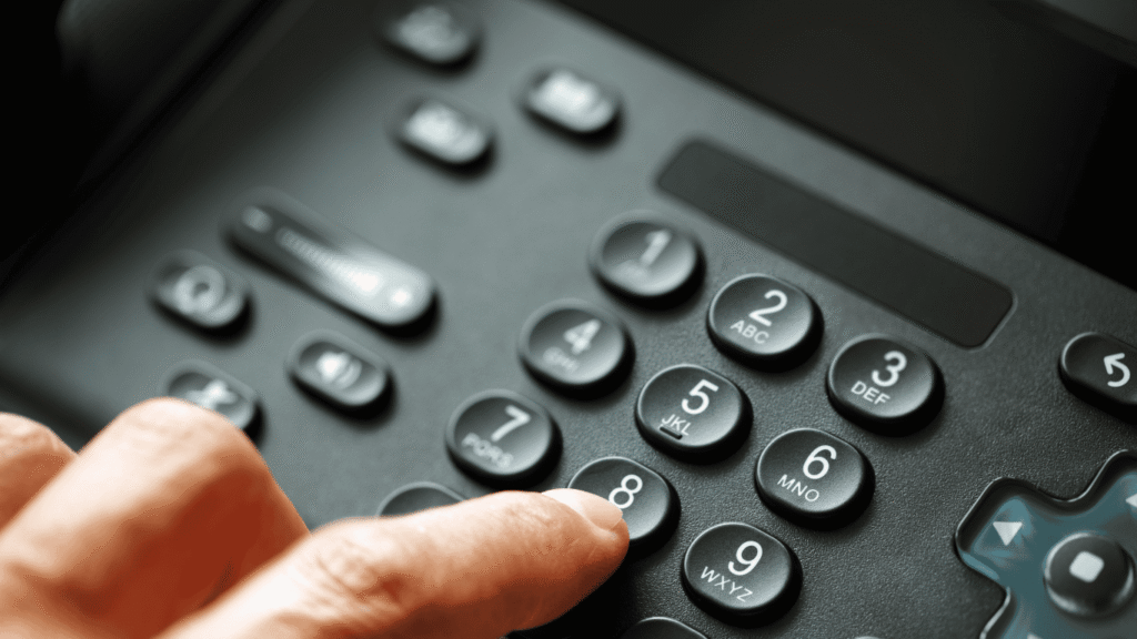 Modern VoIP phone system at business