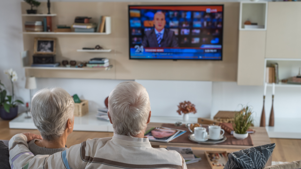 Senior Couple Watching TV
