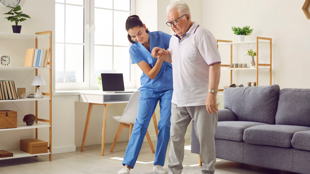 Senior Living Facility Resident And Nurse