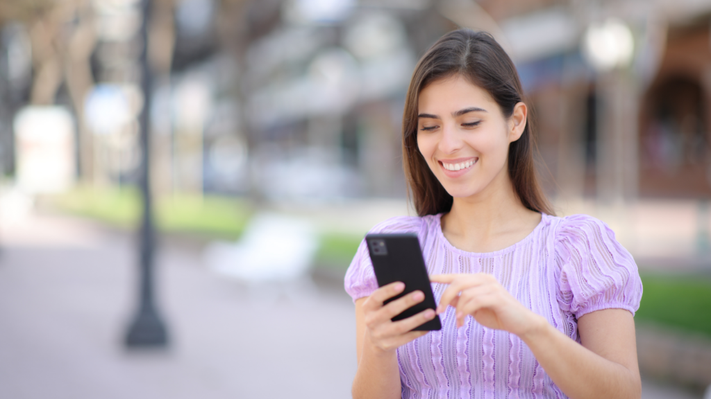 Woman Easily Making Cell Phone Call