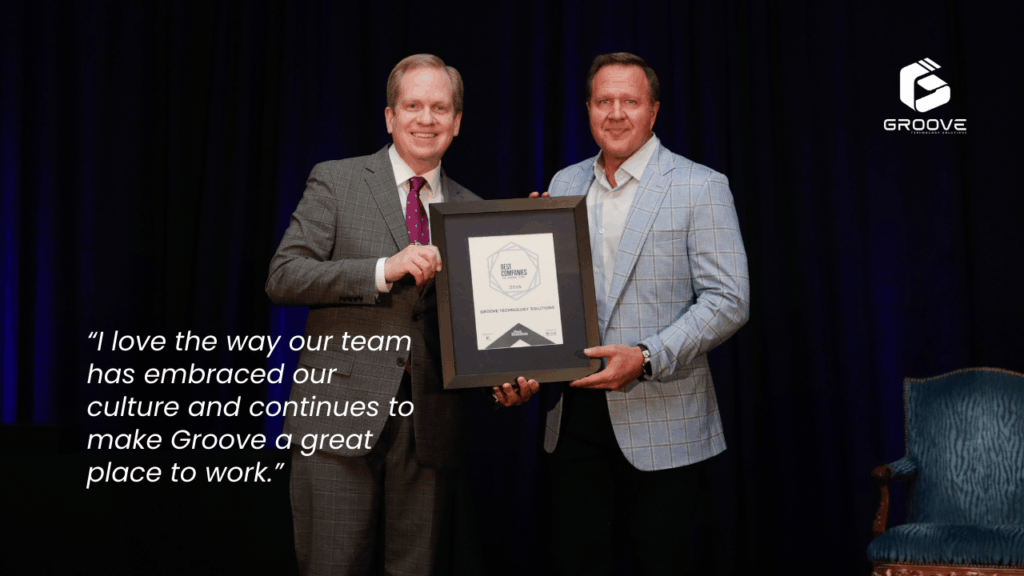 Lance Platt accepting Utah Business Award Best Companies to Work For