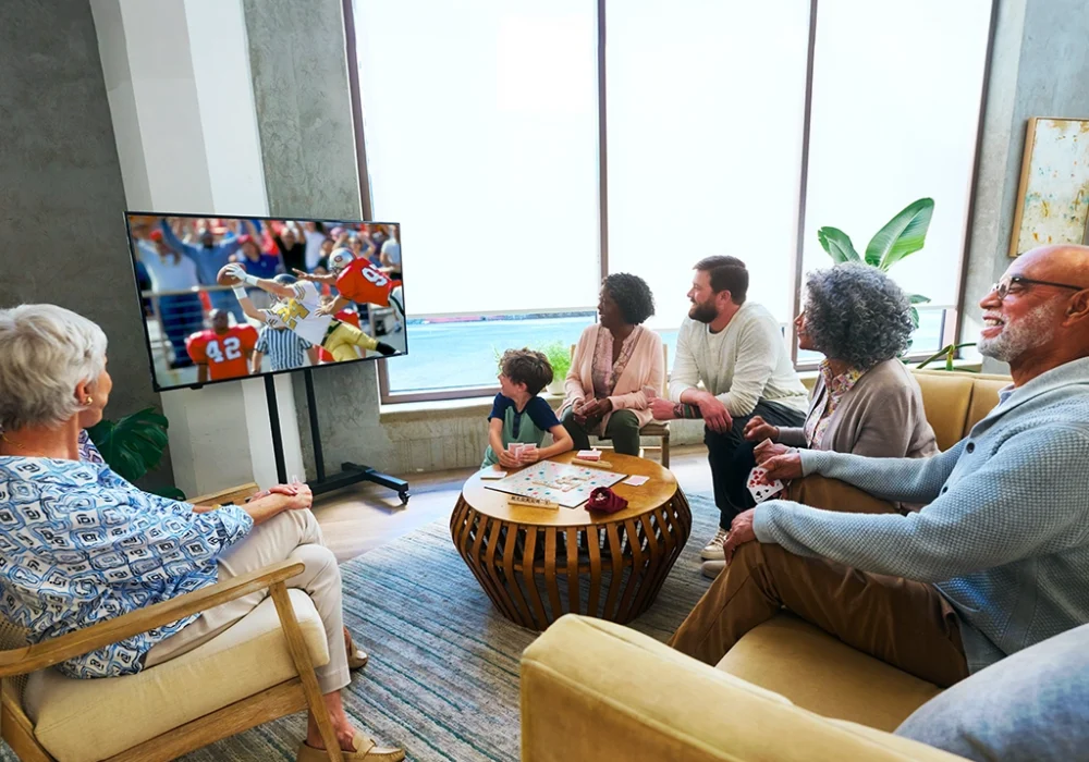 Senior Living Community Residents Enjoying Bundled TV and Internet Services