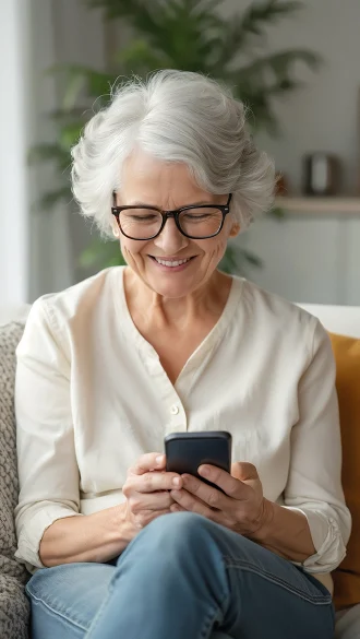Older woman on cell phone