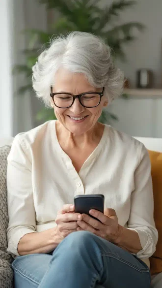Older woman on cell phone