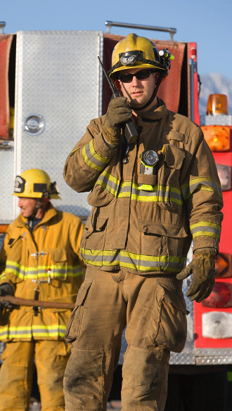 First responder arriving at scene
