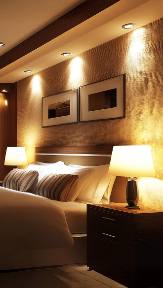 Hotel Room with Energy Management Practices in Place