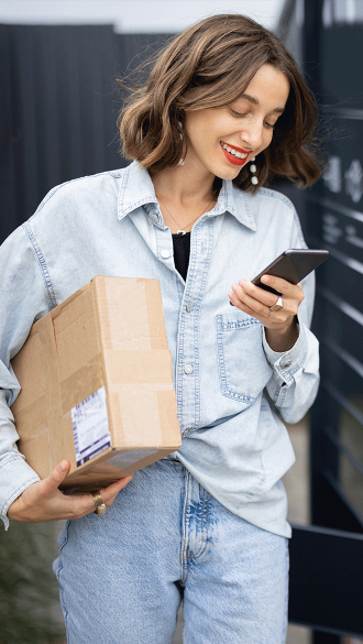 Resident Picking up Package Delivery Easily