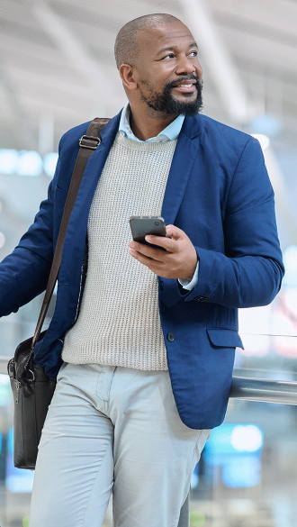 Businessman Using Internet Service thanks to Robust Internet Circuits at Property