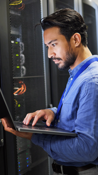 Technician Testing Internet Circuit Strength