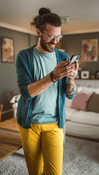 Man Using Internet on his Phone