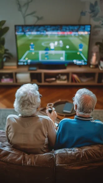 Senior Couples Enjoying Streaming Service