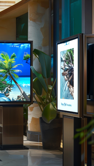 Digital Signage Displaying Beautiful Pictures in Lobby