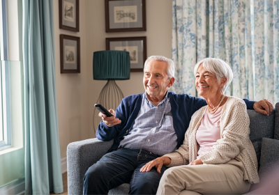 Elderly Patients Enjoying TV