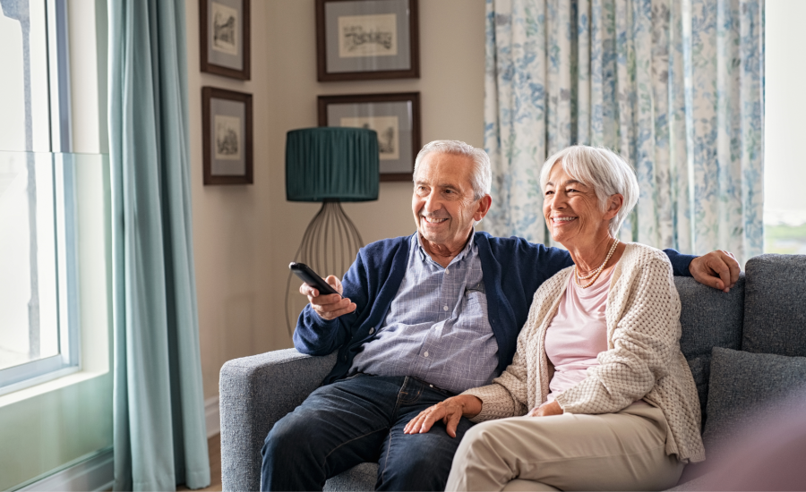 Elderly Patients Enjoying TV