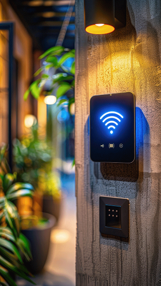 Hotel-tablet-on-wall