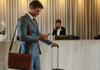 Hotel Guest Making Call