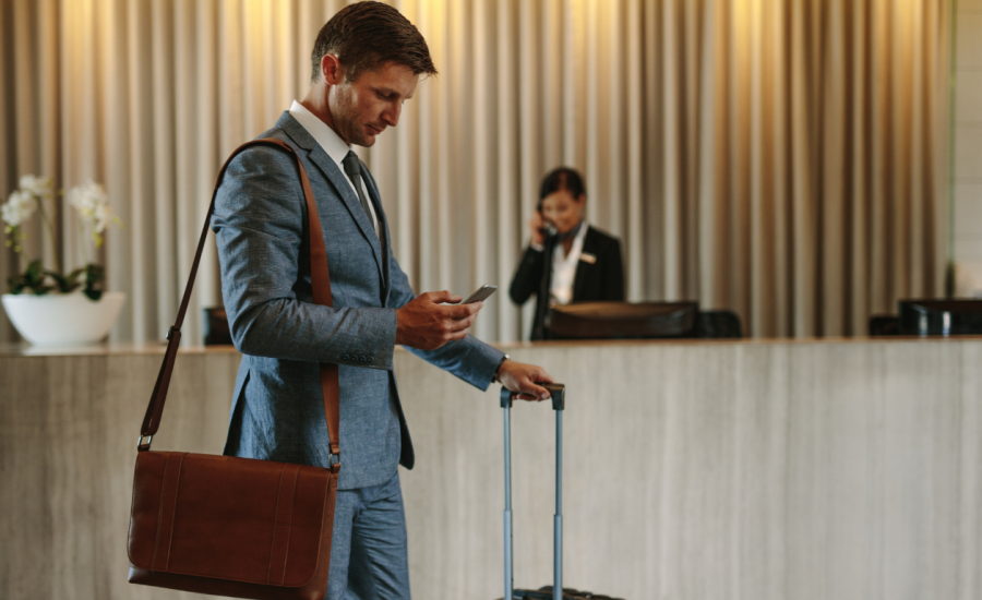 Hotel Guest Making Call
