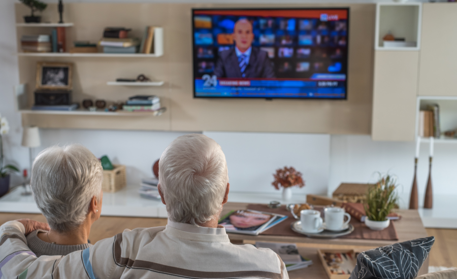 Senior Couple Watching TV