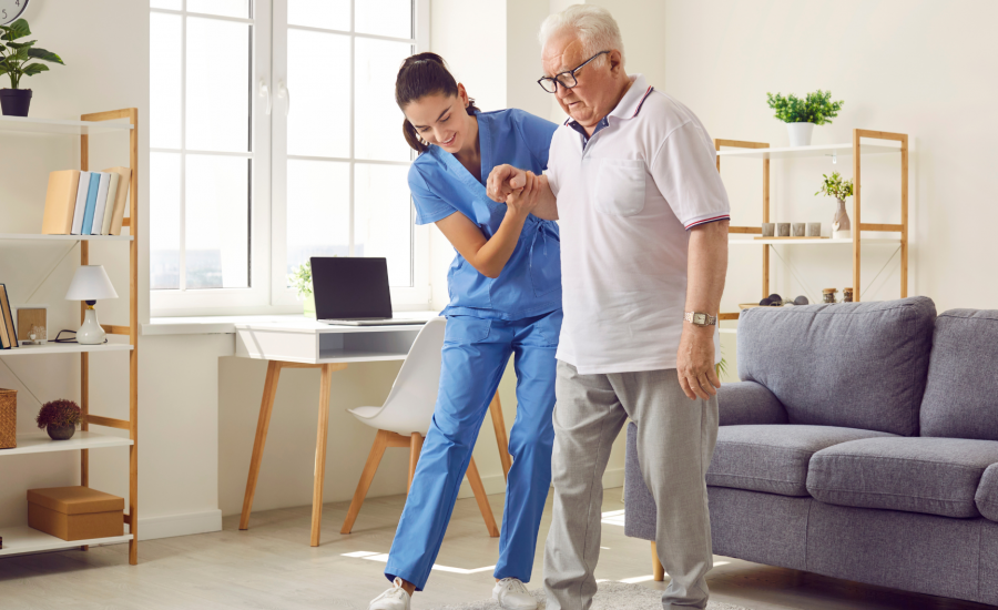 Senior Living Facility Resident And Nurse