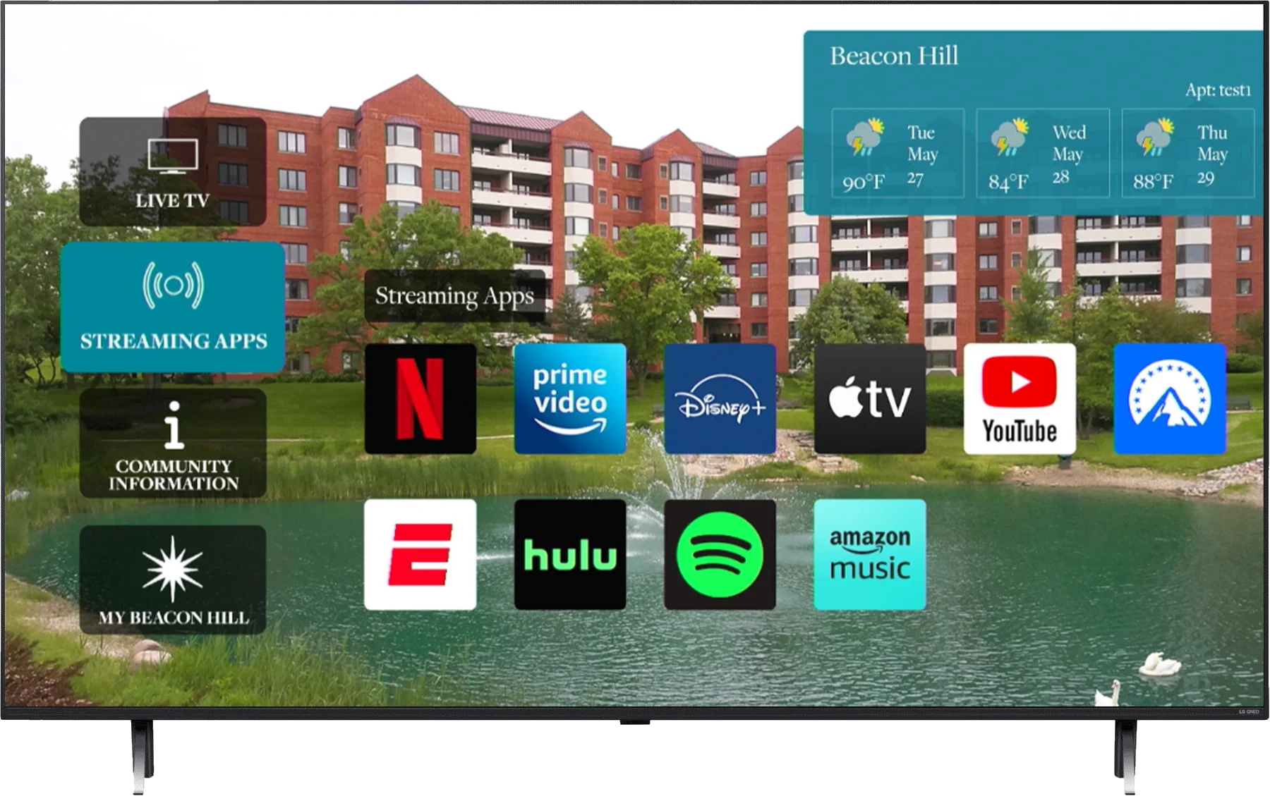 Groove IPTV Home Screen with Streaming Apps