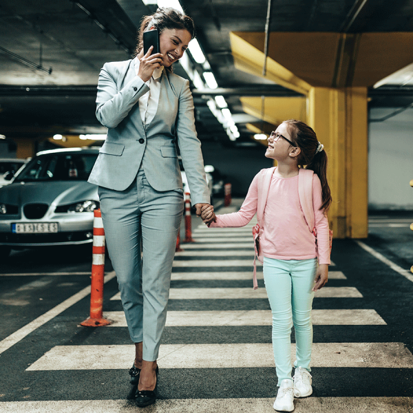 mother-daughter-phone-garage