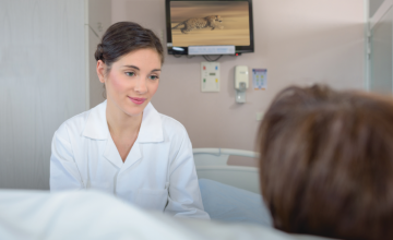 patient watching hospital TV