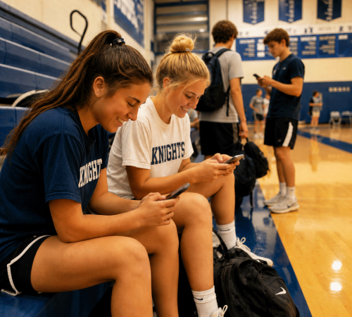 students-on-mobile-phones-in-school-gym